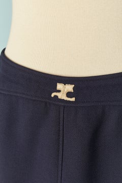 Jupe en jersey de laine bleu marine COURRÈGES