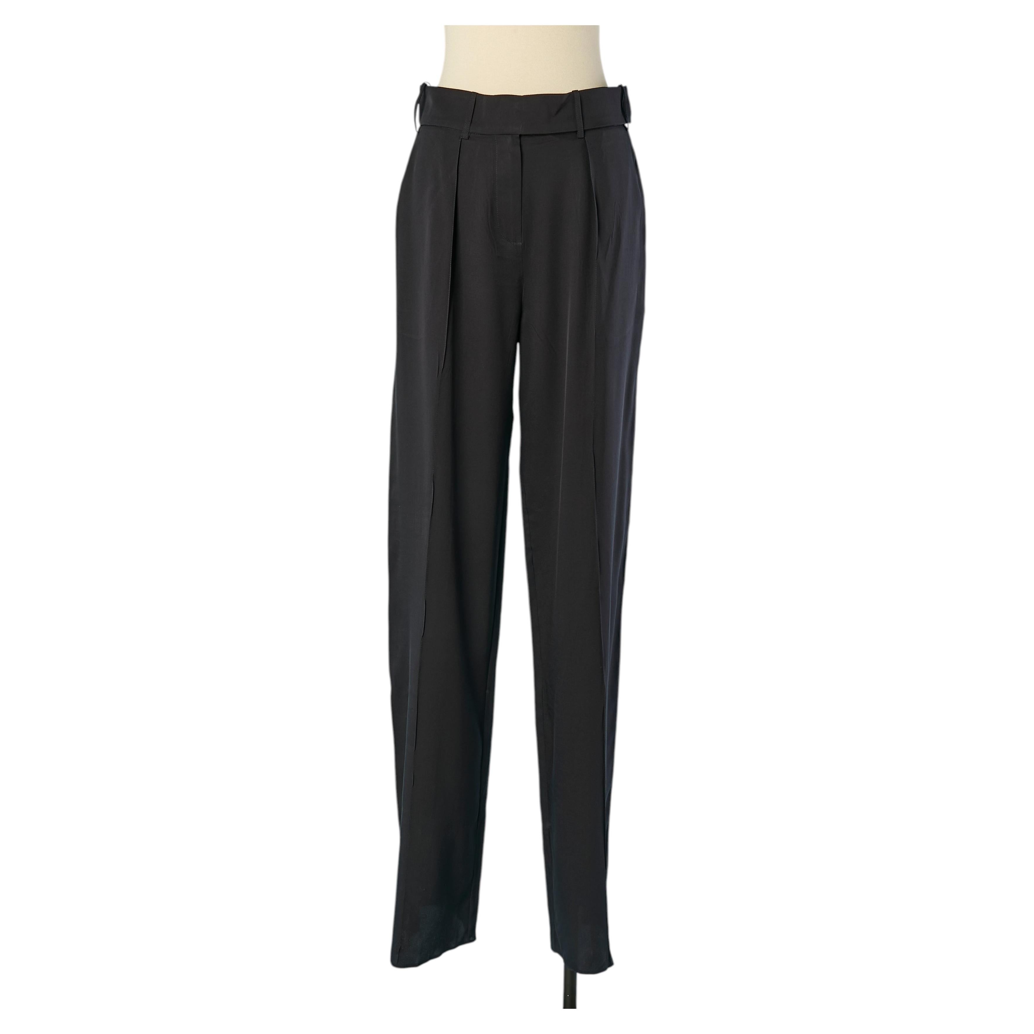 Navy blue silk trouser ALEXANDRE VAUTHIER For Sale