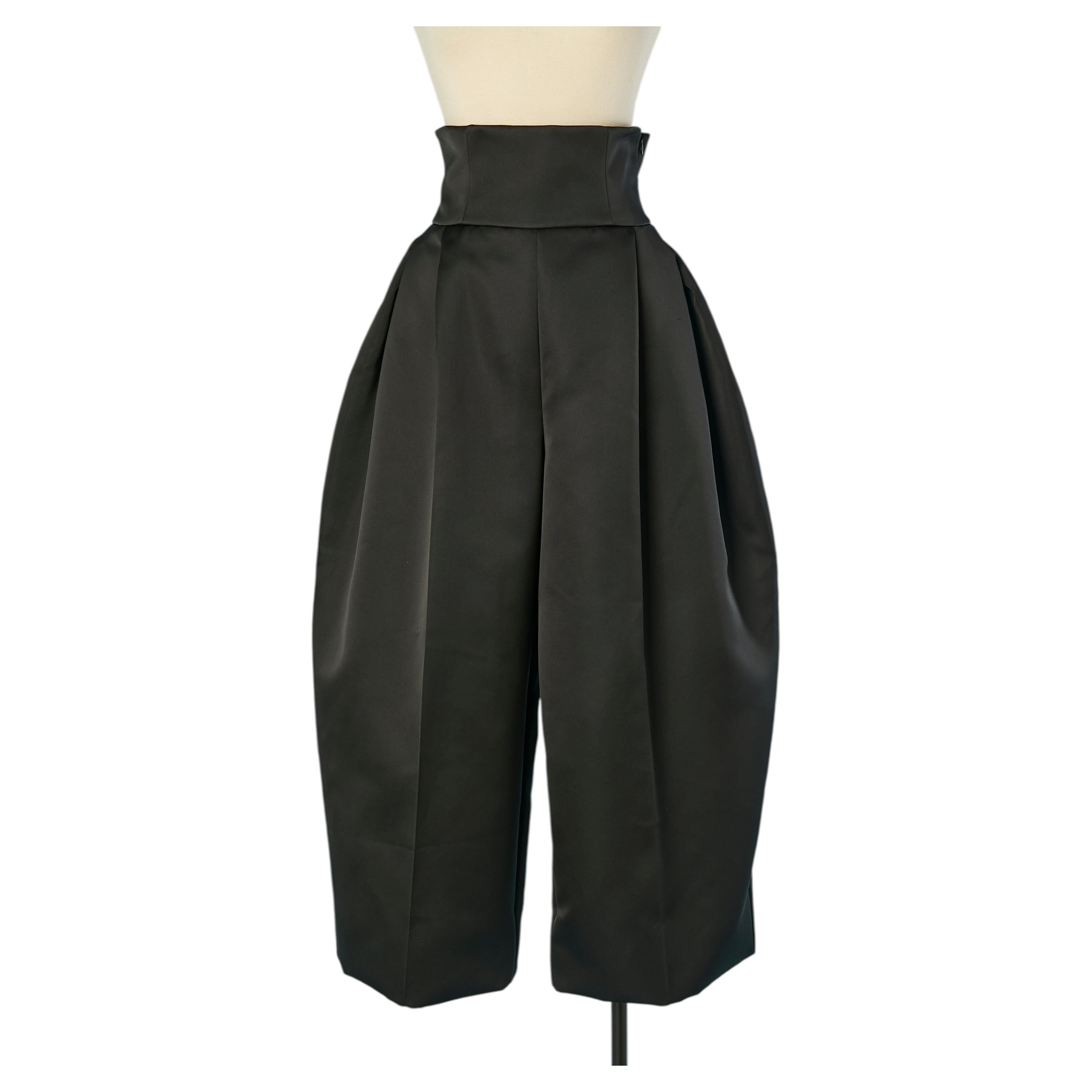 Black satin ballon trouser ALEXANDRE VAUTHIER COUTURE For Sale