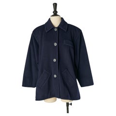 Navy blue wool single breasted jacket YVES SAINT LAURENT VARIATION
