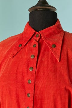 Orange Corduroy cotton shirt GAULTIER JEANS
