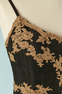 Bustier en dentelle beige et noire LOLITA LEMPICKA