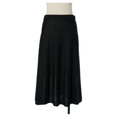 Falda negra de punto con adornos de strass de SONIA RYKIEL