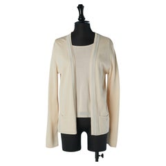 Champagne and grey cotton knit Twin-set CHANEL