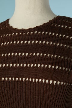 Brown wool knit sweater see-through on the top CHRISTIAN LACROIX BAZAR
