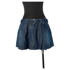 Mini pleated denim skirt GAULTIER JEANS
