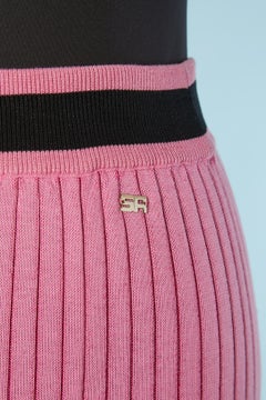 Falda plisada de punto rosa de SONIA RYKIEL
