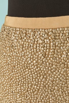 Beige beaded skirt on silk base OSCAR DE LA RENTA