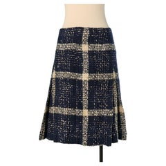 Black and off-white Tweed pleated skirt CHANEL