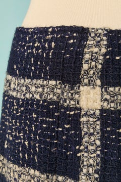 Black and off-white Tweed pleated skirt CHANEL