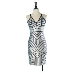 Black and silver jersey cocktail dress VERSACE JEANS COUTURE