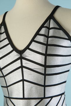 Black and silver jersey cocktail dress VERSACE JEANS COUTURE