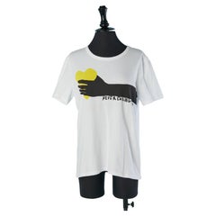 T-shirt en coton blanc imprimé JC de CASTELBAJAC