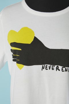 T-shirt en coton blanc imprimé JC de CASTELBAJAC