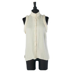 Off-white silk sleeveless shirt BALENCIAGA
