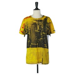 T-shirt en coton imprimé jaune JC/DC