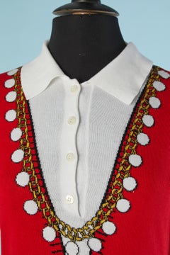 Trompe l'oeil knit cotton sweater MOSCHINO COUTURE