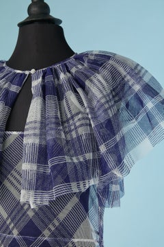Long see-through tulle long dress with check pattern CHRISTIAN DIOR