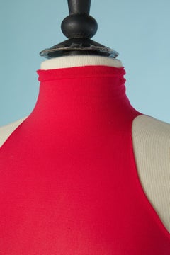 Pink stretch jersey bodysuit ALAIA