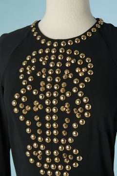 Black cocktail dress with gold studs embellishment GIVENCHY