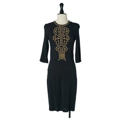 Black cocktail dress with gold studs embellishment GIVENCHY