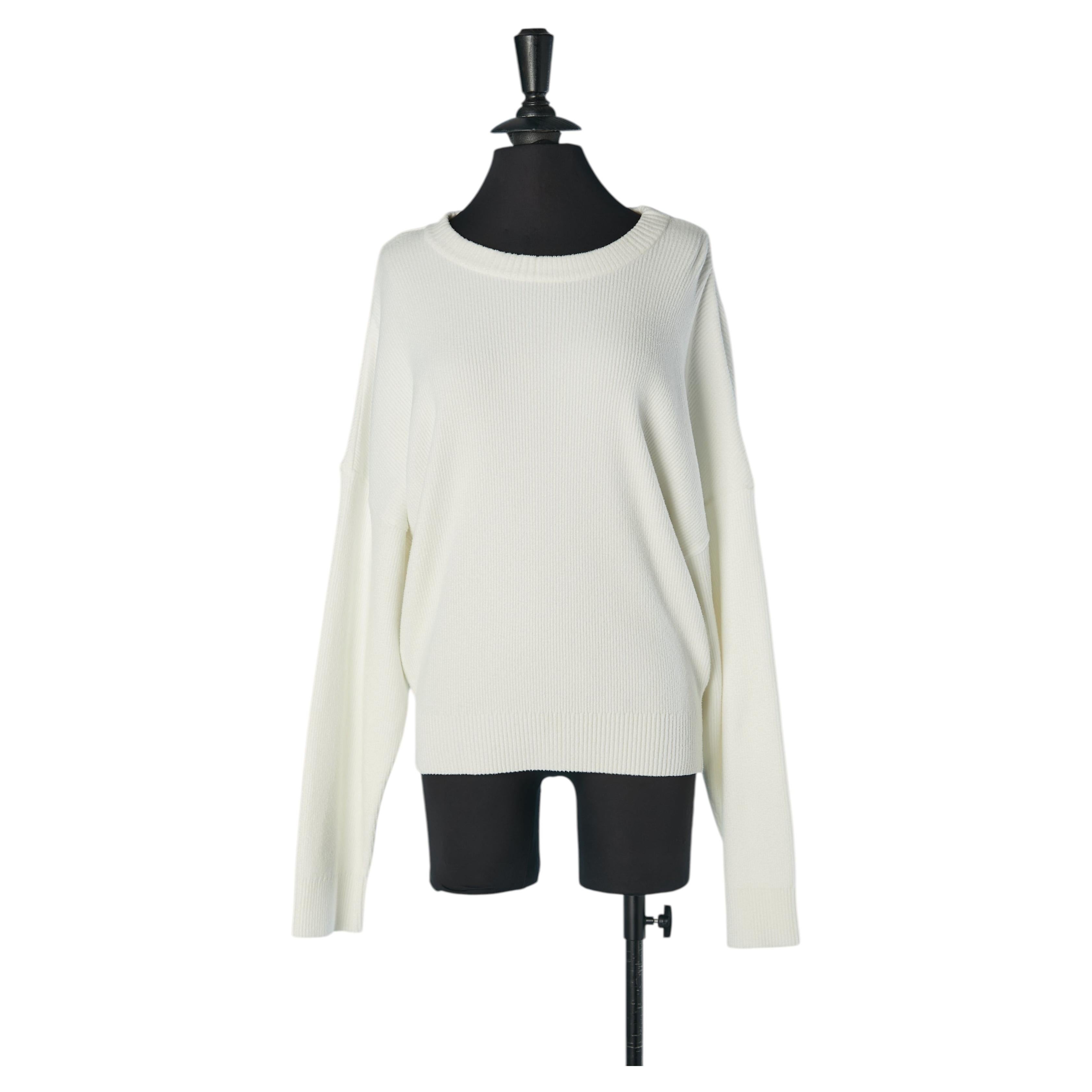 White velvet knit sweater ALEXANDRE VAUTHIER FW 2020 For Sale