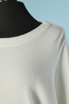 Maglione in maglia di velluto bianco ALEXANDRE VAUTHIER Autunno/Inverno 2020
