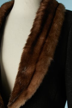 Black single breasted coat with faux fur collar LOLITA LEMPICKA Première