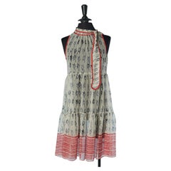 Printed see-through silk chiffon dress REDValentino