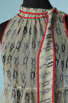 Printed see-through silk chiffon dress REDValentino