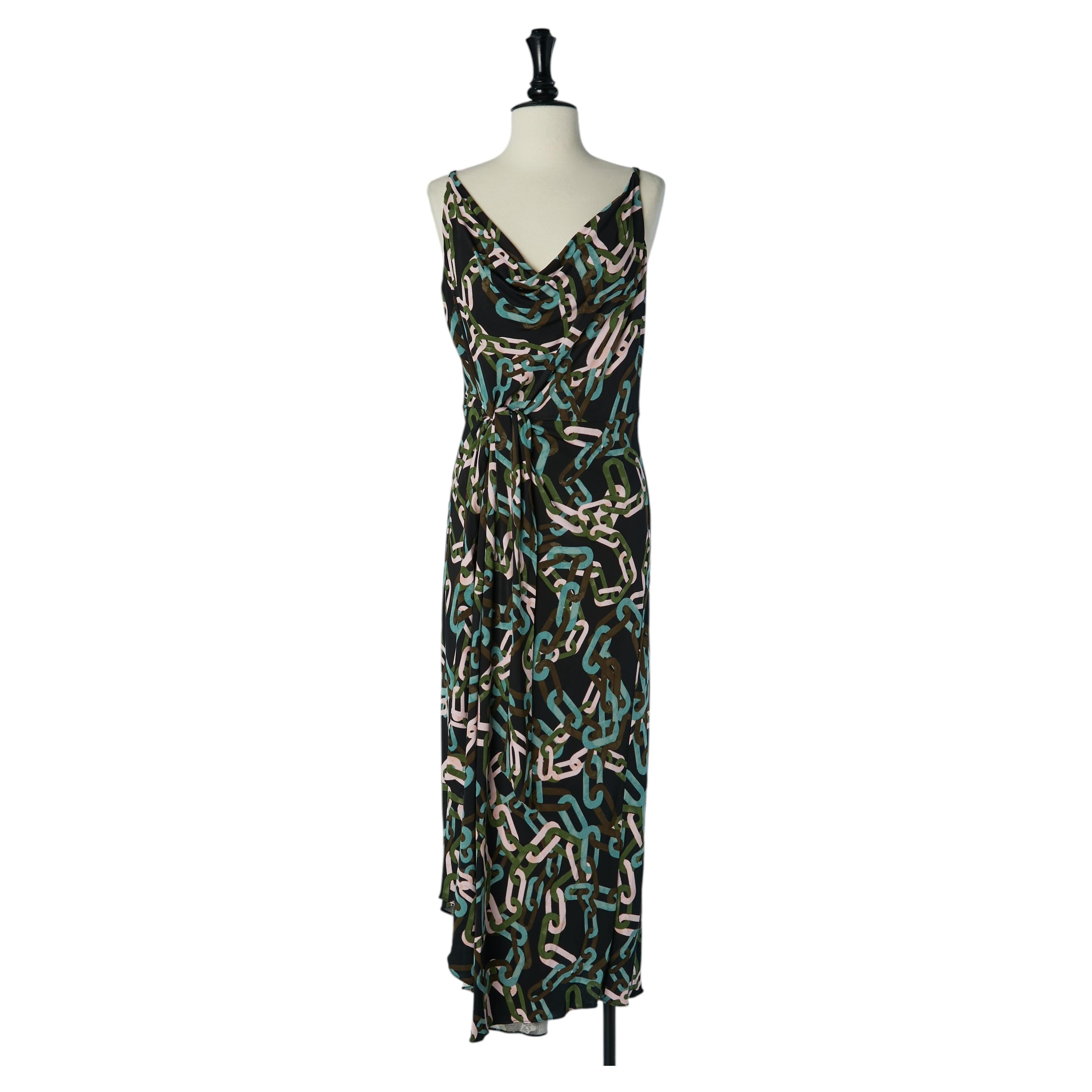 Printed rayon jersey wrapped dress DIANE VON FURSTENBERG