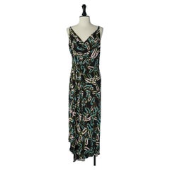 Vestido cruzado de jersey de rayón estampado de DIANE VON FURSTENBERG