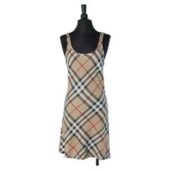 Cotton jersey slip dress with check pattern BURBERRY LONDON