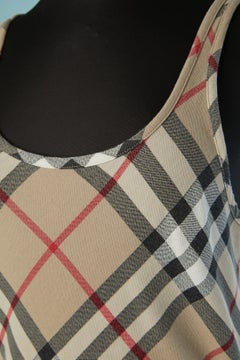 Cotton jersey slip dress with check pattern BURBERRY LONDON