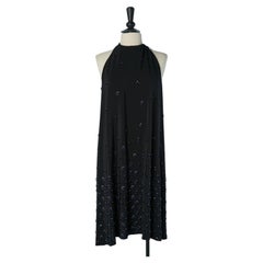 Black silk backless dress with embellishment CHLOE