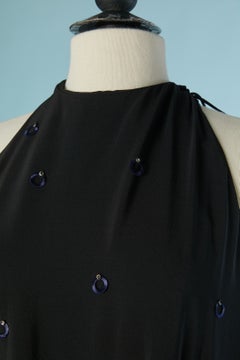 Black silk backless dress with embellishment CHLOE