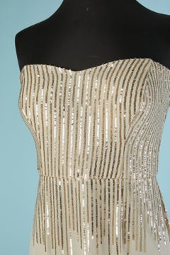 Robe bustier de soirée ornée de paillettes dorées - COLLECTION VERSACE