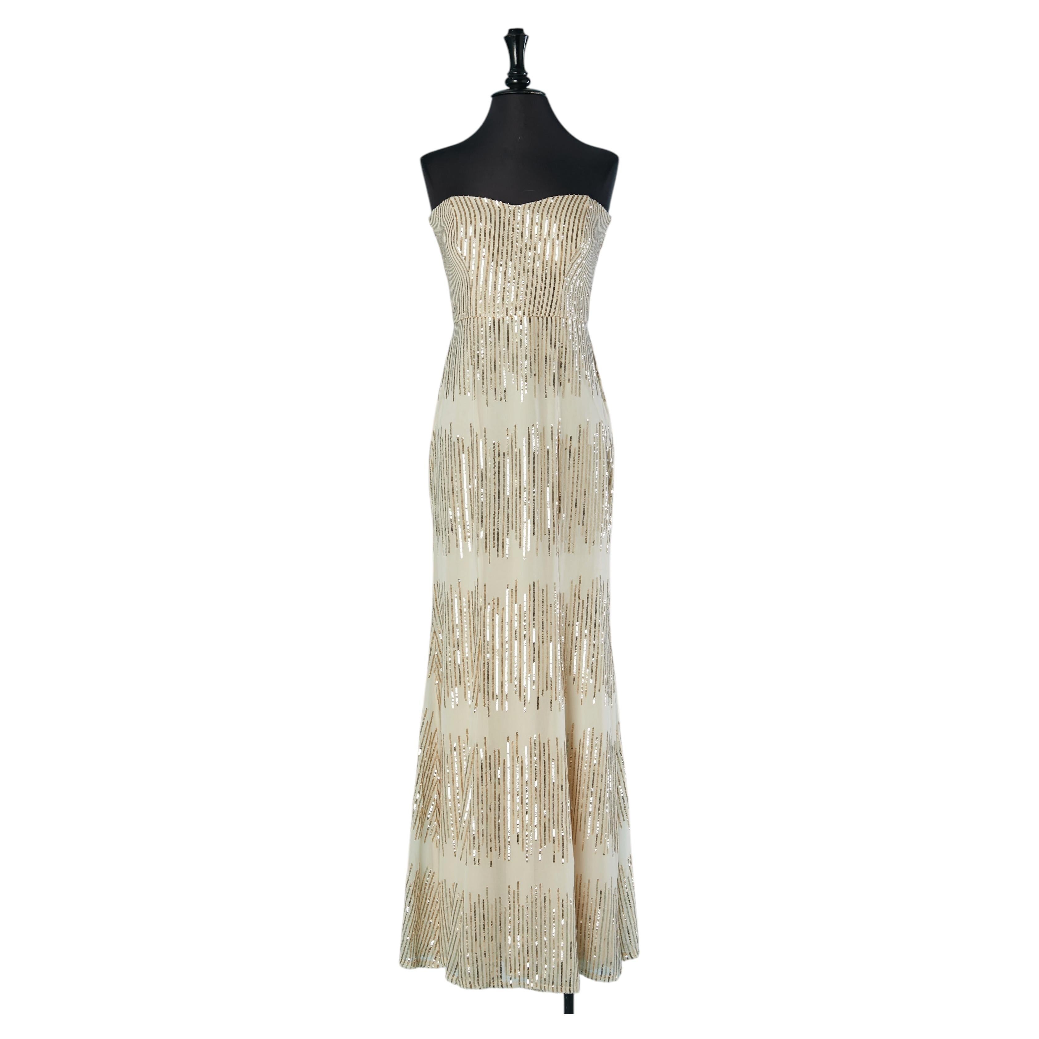 Evening bustier dress with gold sequin embellishment VERSACE COLLECTION