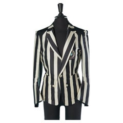 Black and white striped single breasted blazer BALENCIAGA