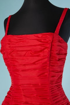 Red taffeta evening dress VICTOR COSTA
