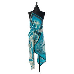 Robe enveloppante à imprimé bleu, JPG JEANS