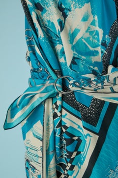 Robe enveloppante à imprimé bleu, JPG JEANS