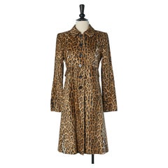 Faux fur single breasted coat with animal pattern MOSCHINO CHEAP & CHIC