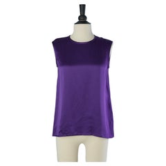 Silk satin purple tank top CHANEL