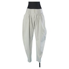 Pale grey cotton trouser JOHN GALLIANO