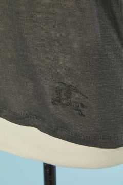 T-Shirt aus Leinen in Anthrazitgrau von BURBERRY BRIT