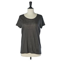 T-Shirt aus Leinen in Anthrazitgrau von BURBERRY BRIT