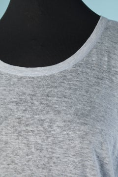 Hellblaues, durchscheinendes T-Shirt aus Leinenjersey von BURBERRY BRIT