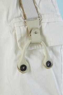 White cotton bermuda short GALLIANO