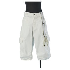 White cotton bermuda short GALLIANO
